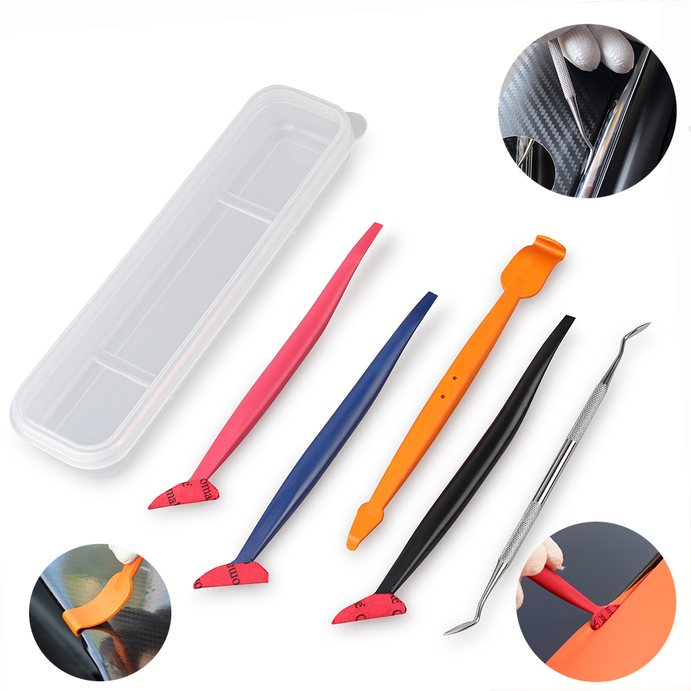 Ehdis 5 stuks koolstofvezel vinyl wrap autogereedschap auto-accessoires folie stickers micro magneet stick wisser schraper raamfolie gereedschap