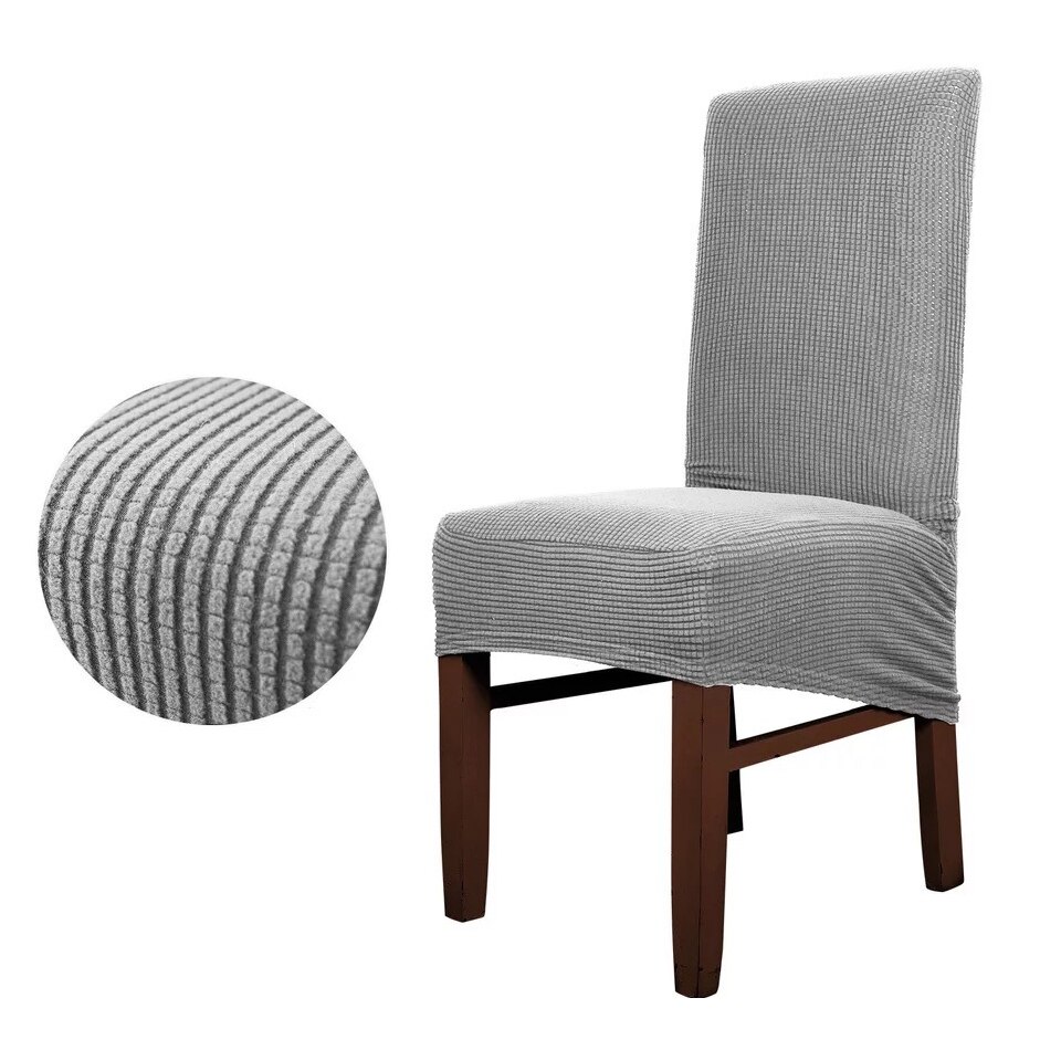 Polyester gitter stolebetræk lang ryg europa stil sæde stole betræk til restaurant hotel fest banket ryg højde 55-70cm: Grå