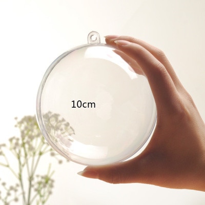 10 stk . 10cm tomme julekugler gennemsigtige plastik hængekugle bolcher slik ornament juletræ indretning glædelig jul indretning