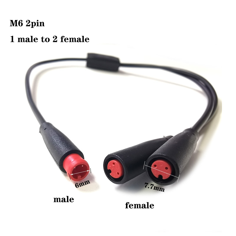6 mm M6 2 3 5 Stift 1 Stecker auf 2 Buchse Splitter Julet elektrisch Hintern Kabel Stecker für E-Fahrrad wasserdichtes Signalsensor-Kabel: Armee Grün