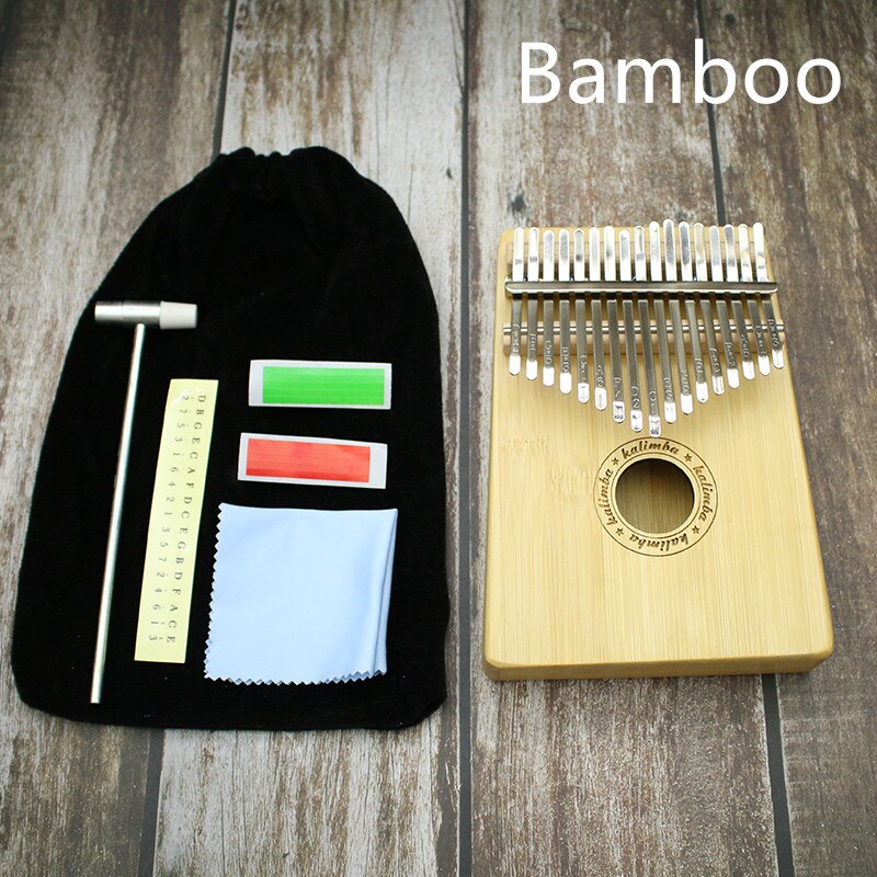 17 Key Kalimba African solid Mahogany Thumb Finger Piano Sanza 17 keys Solid Wood Kalimba Mbira Thumb