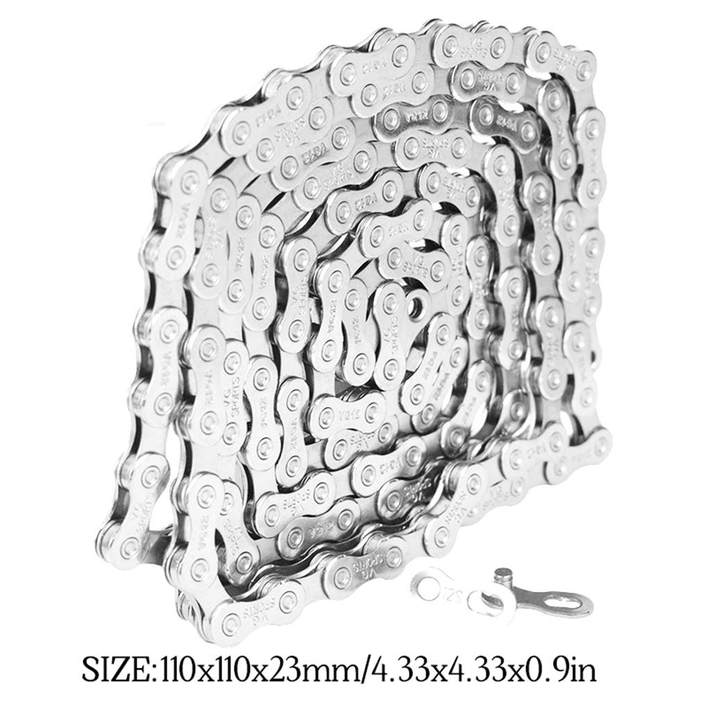 Bike Chain Mountain Bike 12 Speed Carbon Steel Chain Road Bicycle Accessory Replacement for Shimano, Silver
