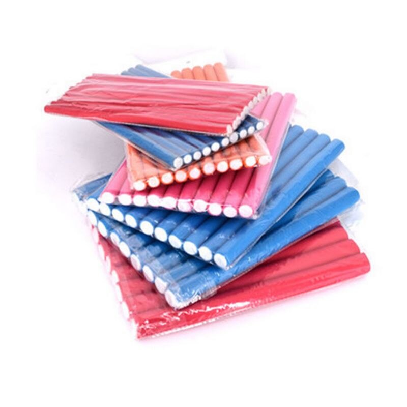 10 uds, esponja de espuma suave estilismo DIY rodillos para el cabello, rizador Flexible, Bendy rizos, herramienta de Color aleatorio