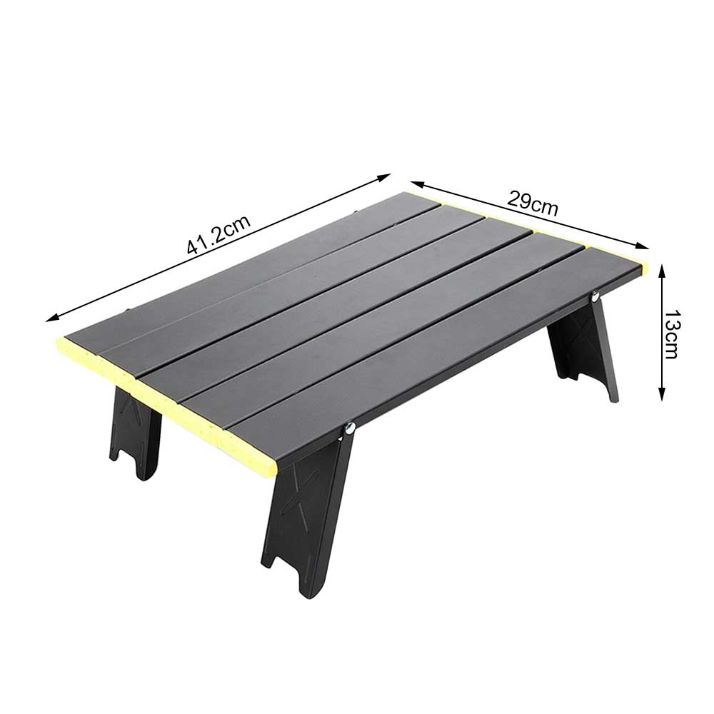 Mini Camping Tafel Draagbare Opvouwbare Aluminium Tafel Outdoor Picknick Barbecue Tours Servies Ultra Licht Computer Bed Bureau: Yellow