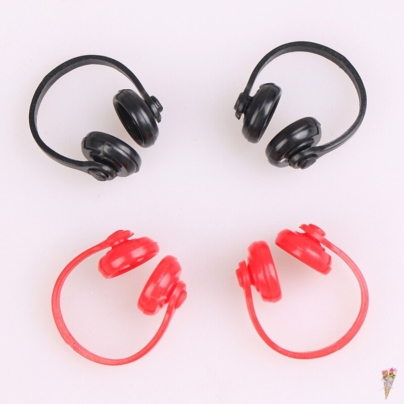 2Pcs 1/12 Headphone Doll House Decor Classic Toys For Child Kids Dollhouse Miniatures Plastic Wireless Earphone 2Colors