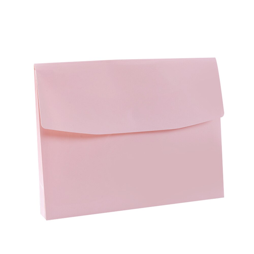 Envelope Folder Hook Loop Closure Document Envelopes A4 Size For Office School PVC Waterproof: Pink