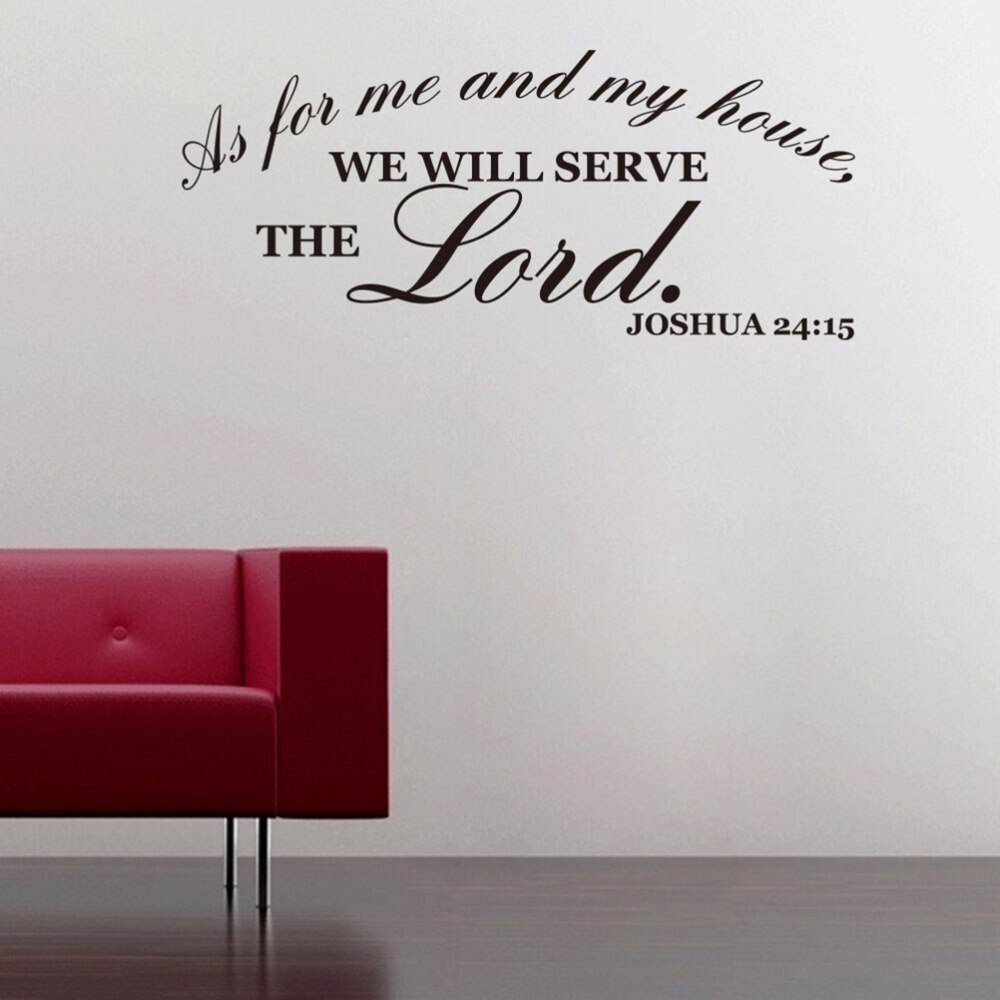 1PC Peel and Stick Removable DIY Non-toxic Bible Verse Vinyl As For Me and My House We will Serve the Lord Wallpaper
