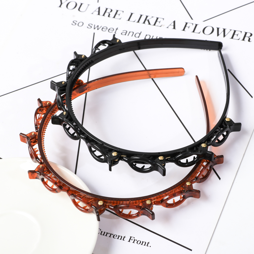 Unisex Alice Hairband Headband Men Women Sports Hair Band Hoop Metal Hoop Double Bangs Hairstyle Hairpin Hair Accessories: black