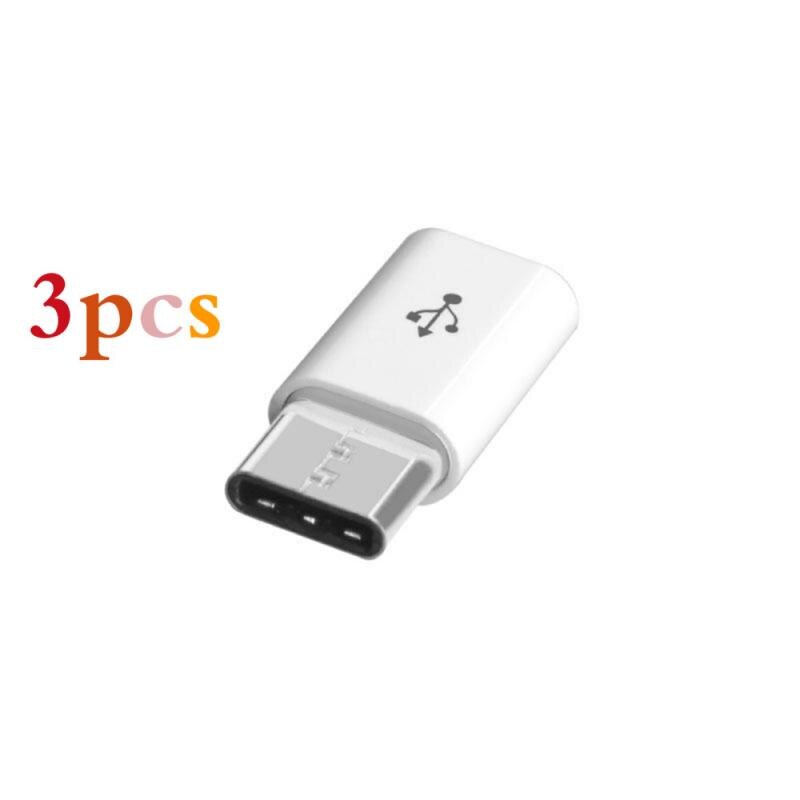 3/1PCS Handy Adapter Micro USB Zu USB C Adapter Microusb Stecker Für Xiaomi Huawei Samsung Galaxy adapter Typ C TXTB1: white 3pcs