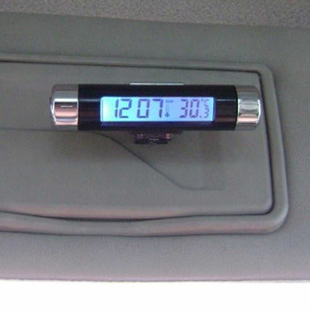 Reloj Digital para salpicadero de coche, pantalla LCD, soporte autoadhesivo, de plástico,