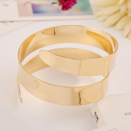 Women's Punk Simple Coiled Spiral Upper Arm Cuff Armlet Armband Bangle Bracelet