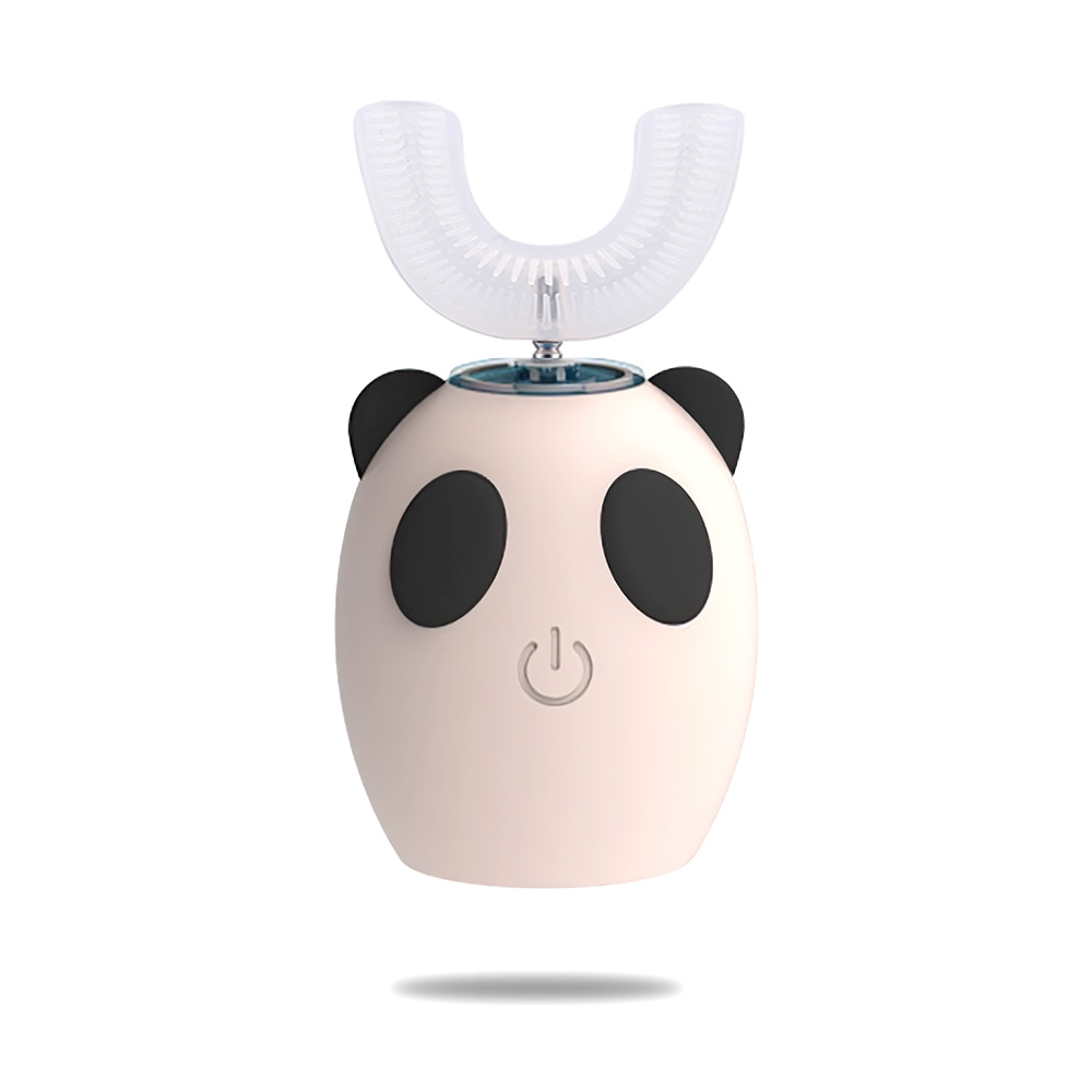 360 stopni inteligentna automatyczna elektryczna soniczna szczoteczka robić zębów U typ 4 tryby szczotka robić zębów USB ładowanie wybielanie zębów niebieskie światło: 8-15 years różowy