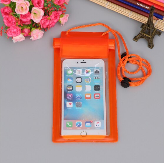 LISM 2-Pieces of Waterproof Pvc Bag Mobile Phone Large Protective CoverSwimming Diving Case: Orange