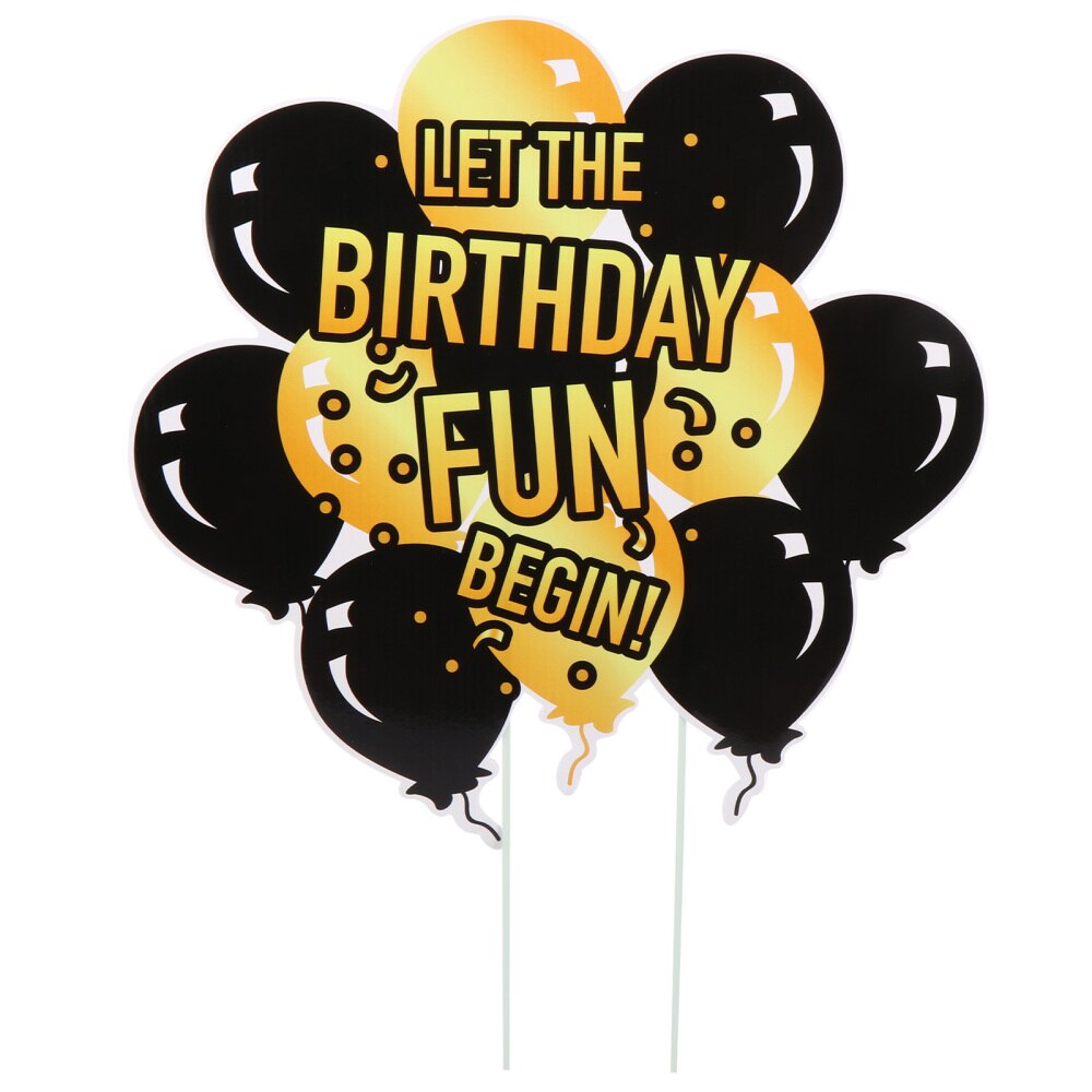 1pc Birthday Party Props Garden Hollow Board Insert Sign Lawn Sign: Balloon