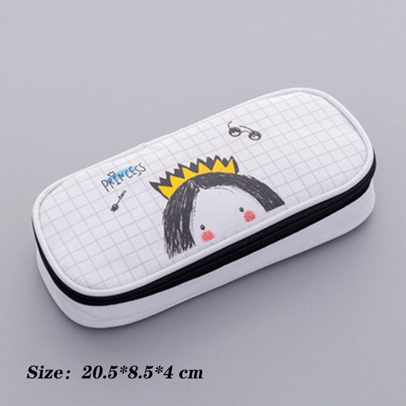 Große Kapazität Nette Leinwand Bleistift fallen Schule Stift fallen Liefert Bleistift Tasche Bleistifte Beutel Schreibwaren 。: Plaid Mädchen