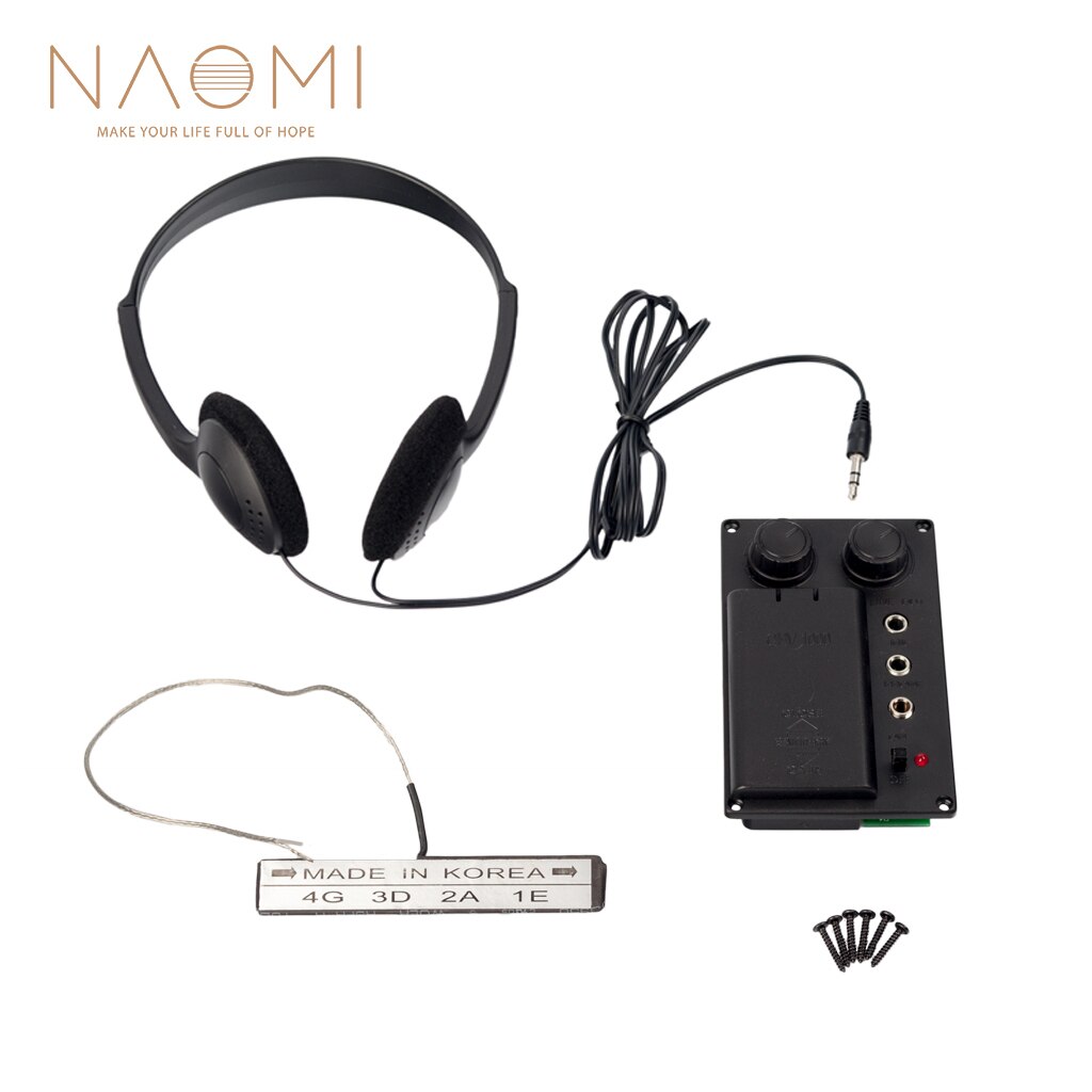 Naomi Elektrische Cello Piezo Pickup Systeem Stille Eq W/Hoofdtelefoon Audio Kabel Viool Familie Instrumenten