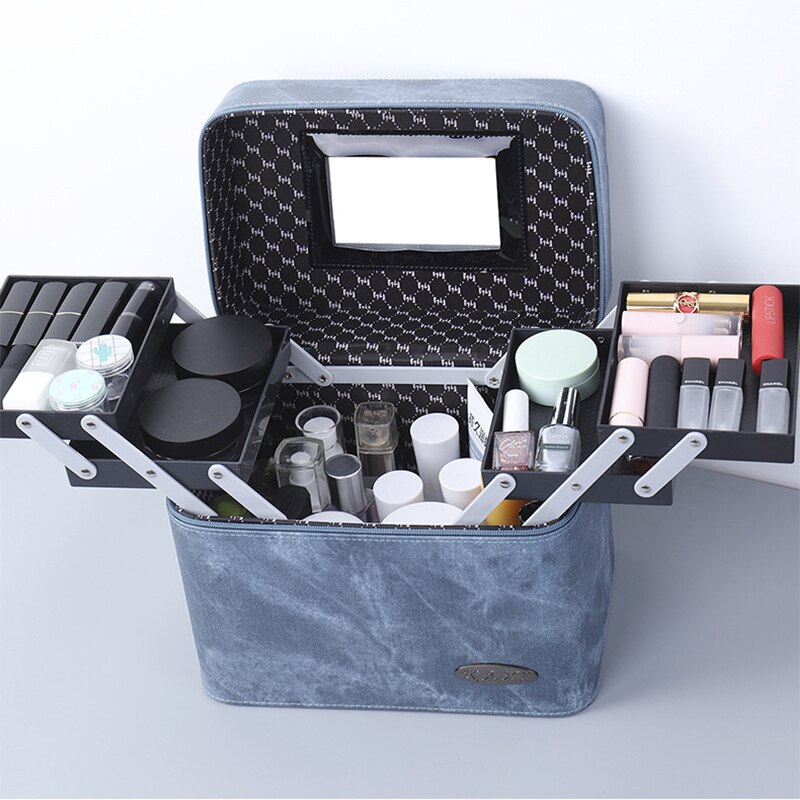 Professionele Make-Up Cosmetische Tas Koffers Multi Verdiepingen Draagbare Vrouwen Make-Up Bag Case Voor Cosmetica