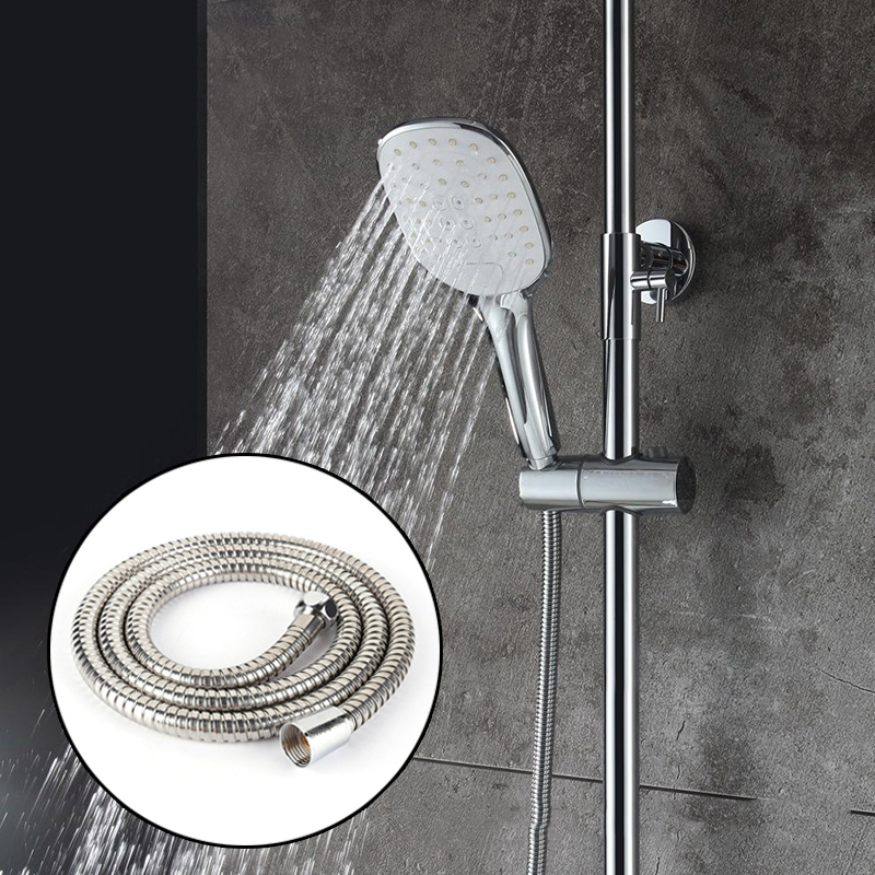 Edelstahl flexibel Dusche Schlauch 1m/1,2 m/1.5/2m Lang Badezimmer Dusche Wasser Schlauch verlängerung Sanitär Rohr Ziehen Frühling Rohr