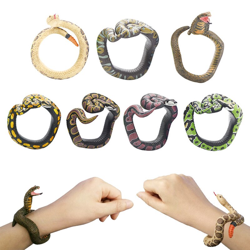 Halloween knifflig Parodie Simulation Schlange Spielzeug Realistische Schlange unheimlich Gummi Spielzeug Party Halloween Ebene Modell Armbinde