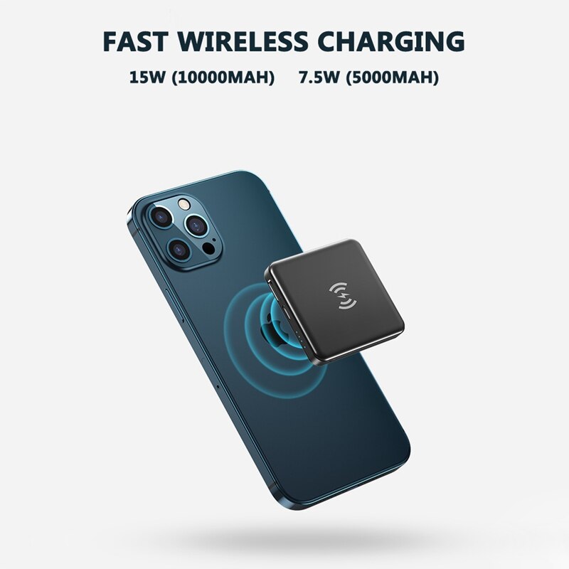 FLOVEME-cargador inalámbrico magnético para iPhone 12 Pro Max, Cargador rápido Qi, batería externa para iPhone 12 Mini
