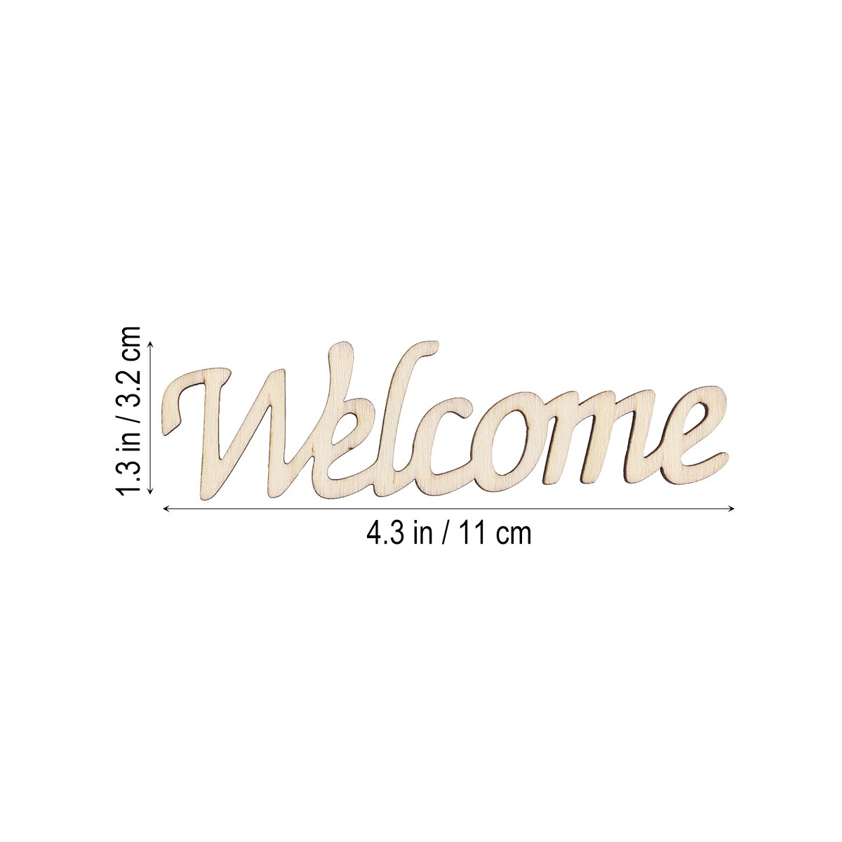 Mots imprimés de bienvenue, décoration murale suspendue en bois Durable, signe suspendu pour (11.3x0.2cm)