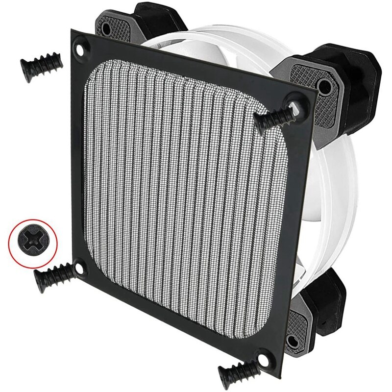 4Pack 120Mm Computer Fan Filter Grills Stainless Steel Wire Mesh,Aluminum Alloy Ventilation Mesh Dust Filter Grill,Black