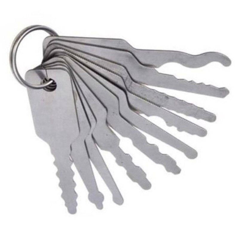 Stainless Jiggler Keys Dual Sided Auto Repair Accessories Kit Car Unlock Lock Open Tool 10Pcs/Set