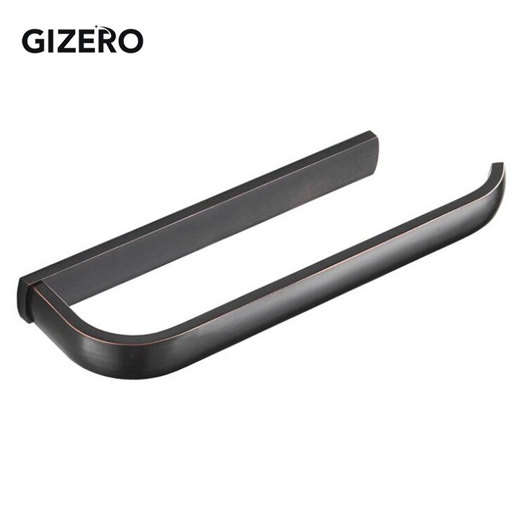 GIZERO Bathroom Towel Rack Solid Brass Towel Bar Antique/Chrome/Brush/Golden Towel Holder Hanger Wall Mounted ZR2225: Black