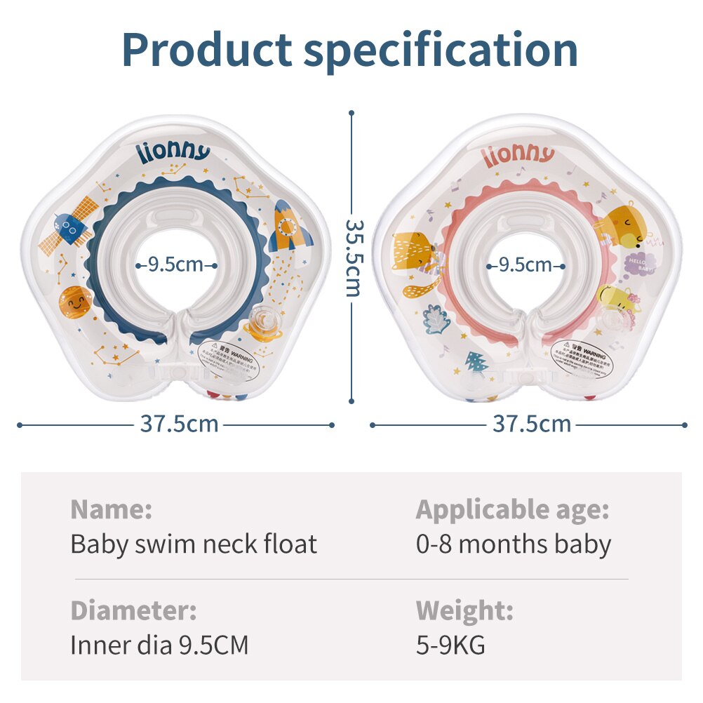 Opblaasbare Zwemmen Baby Accessoires Hals Float Ring Buis Veiligheid Pasgeboren Leren Zwemmen Veilig Drijvende Cirkel Voor Baden Water