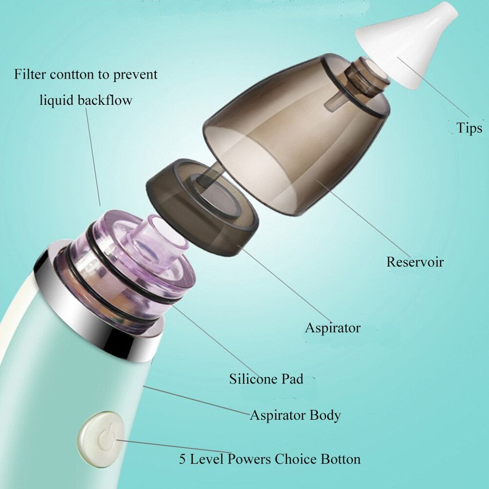 Elektrisk baby nasal aspirator næse slim støvsuger med 5 niveauer til børn spædbarn  bm88