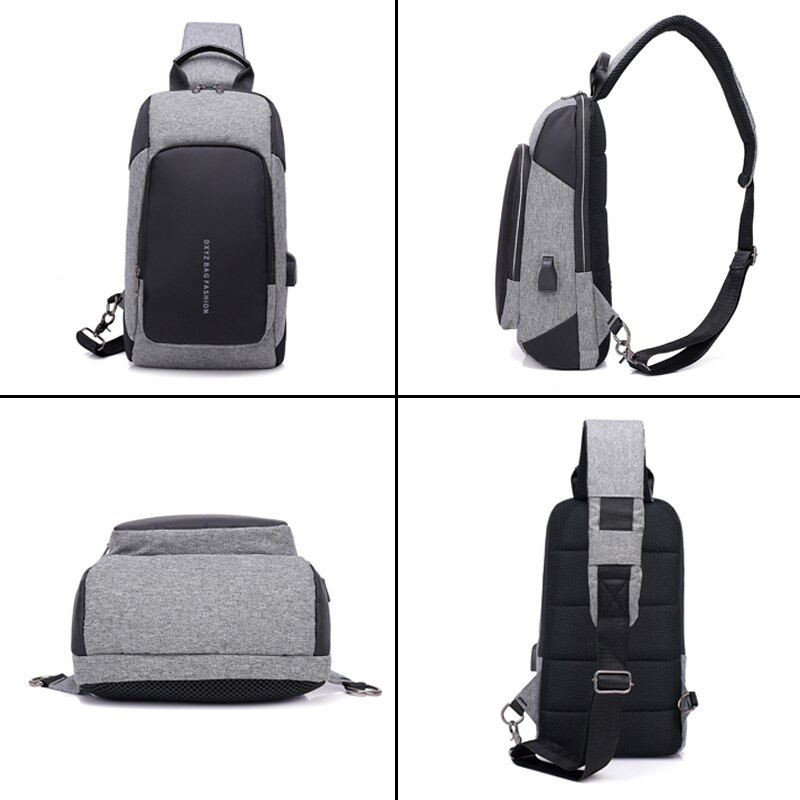 Chest Beach Bag For Men USB Charging Waterproof Pack Casual Crossbody Bolsa Feminina Sac Small Sling Single Shoulder Travel Male