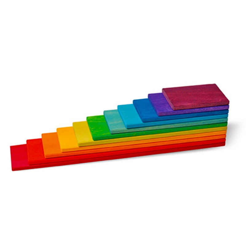 Rainbow Kids Toys Arcoiris Wooden Blocks Toys For Children Fun Game Building Blocks Montessori Wooden Educational Toys: WJ3536CT