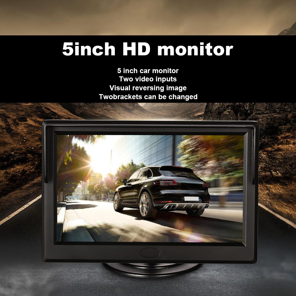 5 zoll Monitor HD Auto Rückfahr LCD TFT Digitalen Bildschirm 2 Weg Video Eingang Rückansicht Anzeige Parkplatz Monitor Für Sicherung Kamera