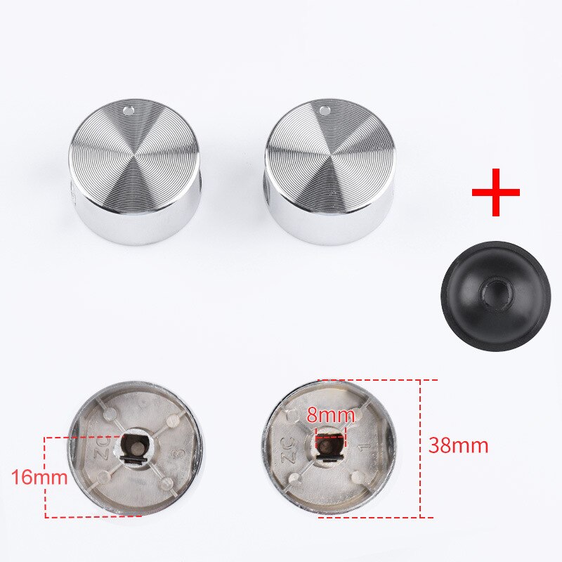 4PCS Metal Switch Knob Gas Stove Accessories Burner Oven Kitchen Parts Replacement Rotary Switch Round Knobs