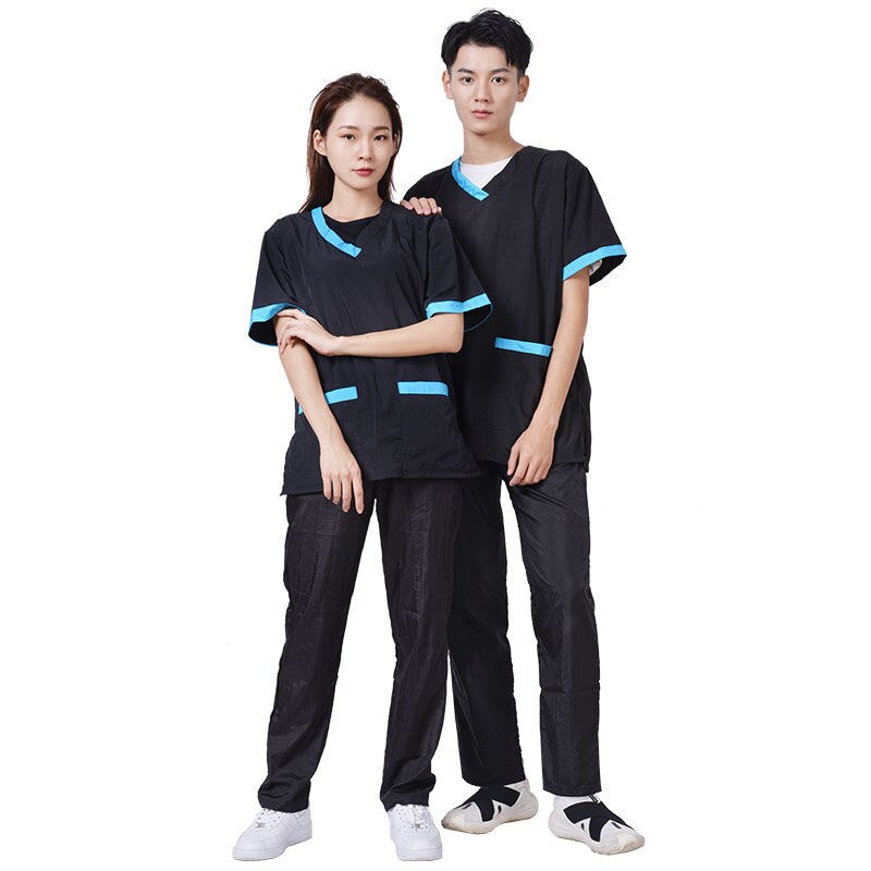 Pet Groomer Anti Hair Overalls Pets Shearing Non Sticky Hair Work Clothes Breathable Suit Anti Static Beautician Uniform Y0621