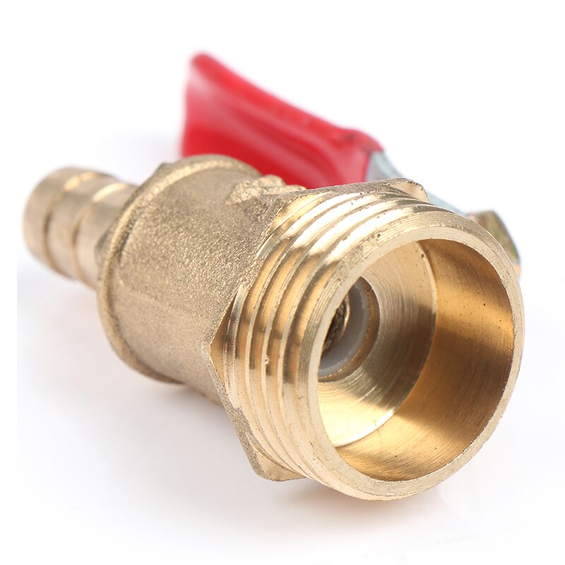 Brass Ball Valve Hose Barb 1/4" 3/8" 1/2" BSP Male Thread Connector Pipe Adapter 8mm, 10mm, 12mm