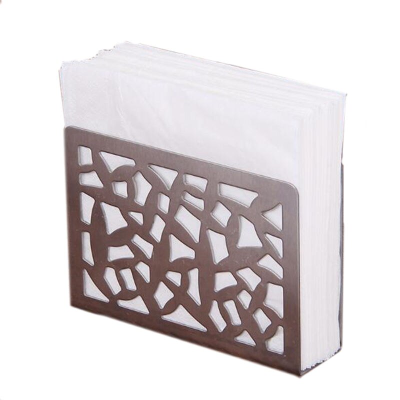 Clip Vertical para servilletas, de acero inoxidable, estante para servilletas, porta pañuelos, cubiertos, Floral, hueco, decoración de mesa, caja de pañuelos
