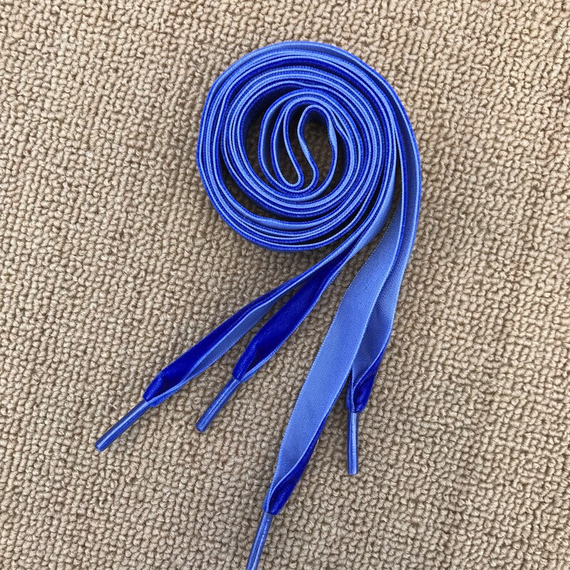 Flat Wide Lace Velvet Surface Shoelaces Women Men Black White Blue Colorful Shoes Laces for Sneaker Sports Casual Shoe Strap: BLUE / 120CM
