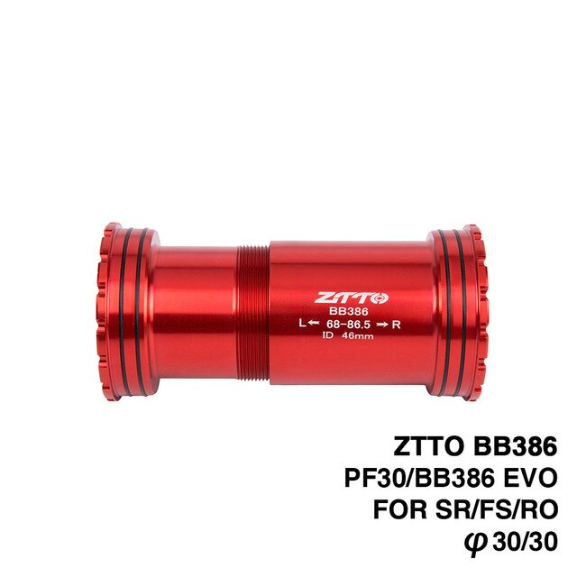 ZTTO BB386 30mm PF30 bicycle Press Fit Bottom Brackets Axis for MTB Road bike Parts BB30 Crankset chainset Durability bike parts: BB386 red