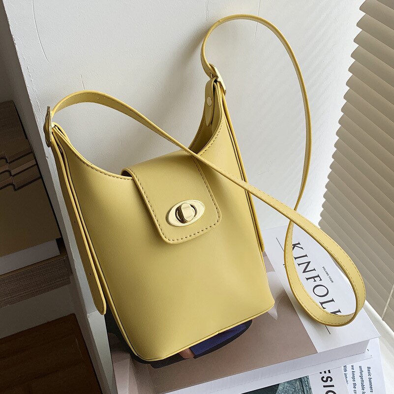 Elegante Weibliche Feste Farbe Schulter Tasche Neue hoch Leder frauen Handtasche Und Geldbörse Bote tasche