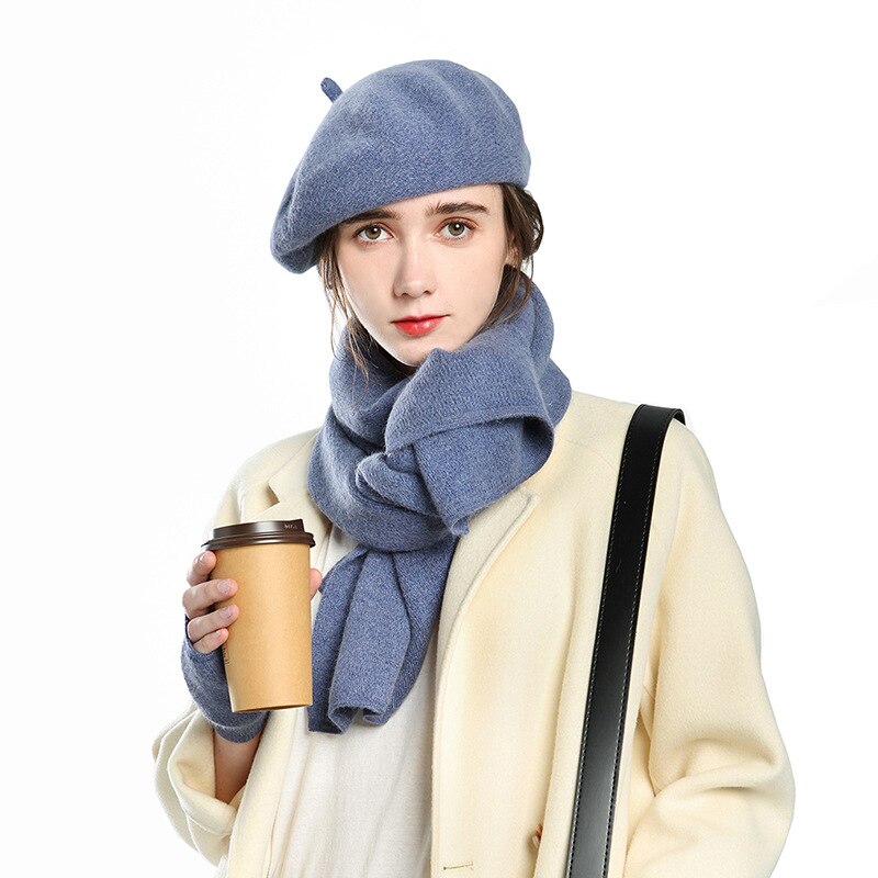USPOP – ensemble de gants et écharpe en cachemire pour femmes, couleur unie, 3 pièces, hiver