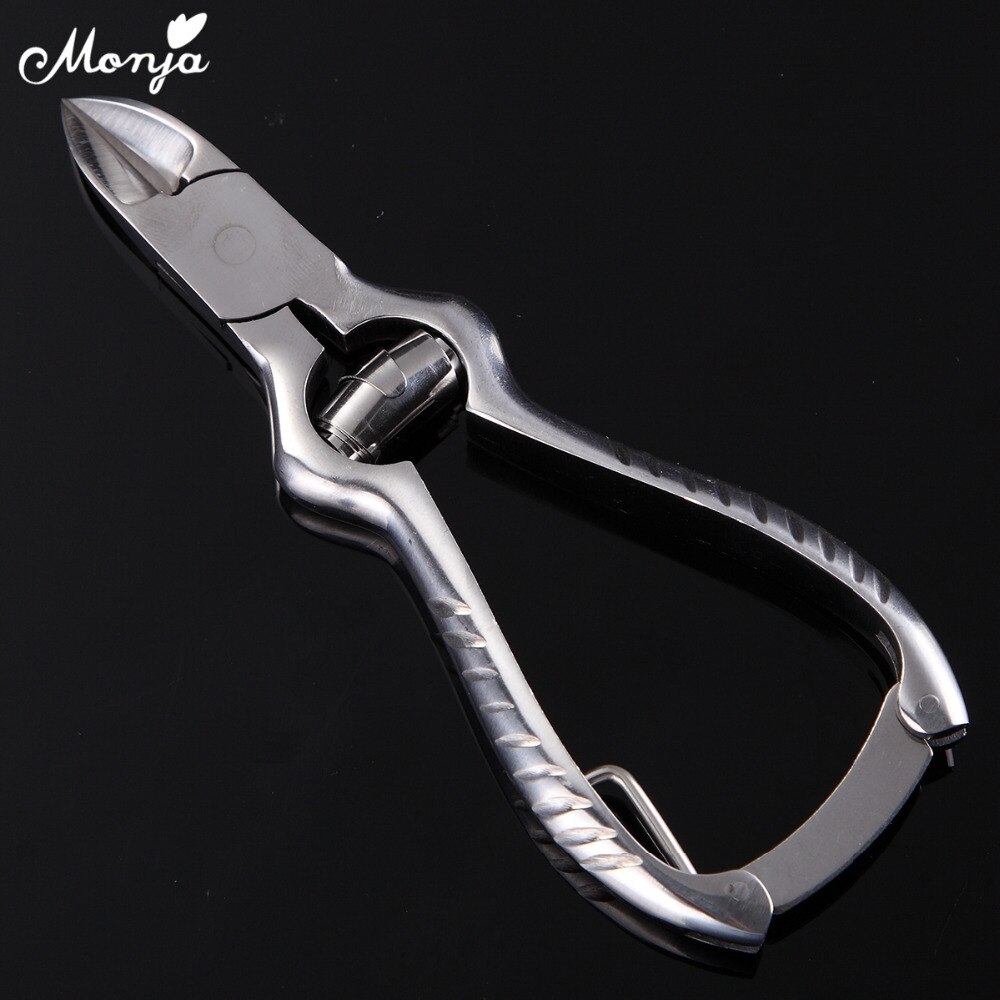 Monja Nail Art Stainless Steel Twill Handle Cuticle Nipper Cutter Dead Skin Remove Claening Nipper Scissor Plier Manicure Tool