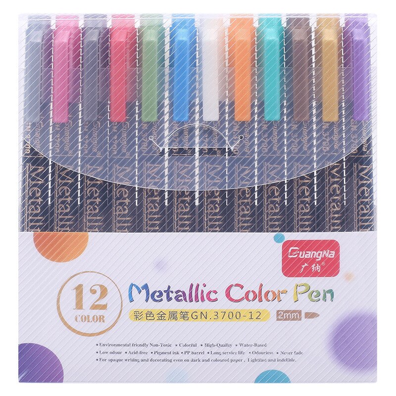 Rotulador de Color metalizado Set 12/20 piezas pintura marcador bolígrafos para Scrapbooking manualidades DIY adorno para álbum de fotos Rock dibujo creador de tarjetas bolígrafo escolar