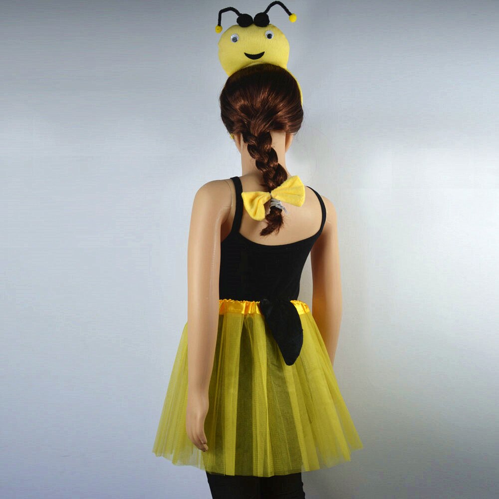 Costume Cosplay pour enfants et femmes, coccinelle jaune abeille fourmi, bandeau Tutu, jupe cravate queue, ensemble fête d&#39;anniversaire, fête prénatale Halloween