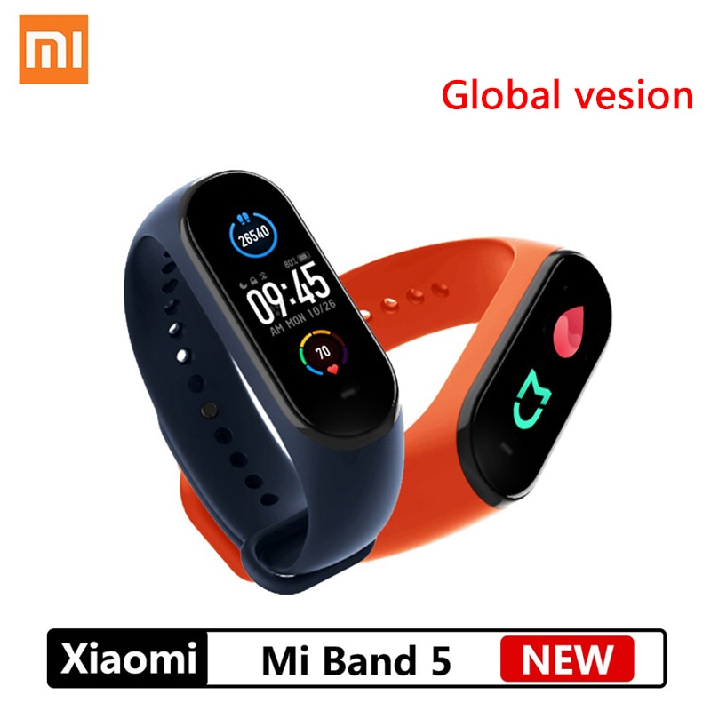 Xiaomi Mi Band 5 Smart Bracelet Bluetooth 5.0 Waterproof AMOLED Screen Heart Rate Fitness Tracker Band5 Xiaomi Global Version