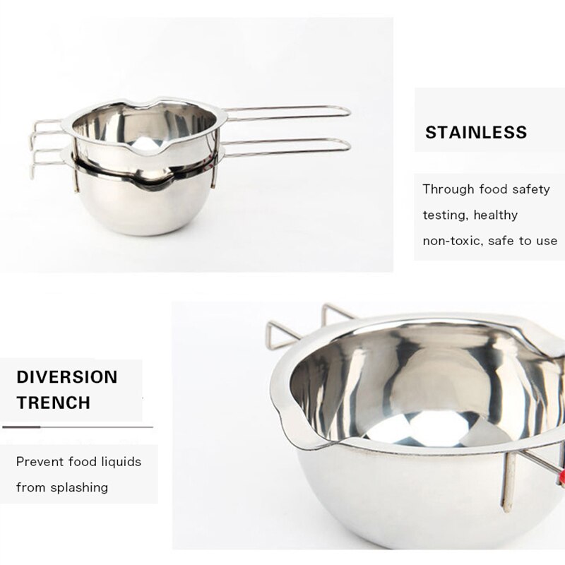 Chocolate Melting Pot Stainless Steel Milk Melter Tank Anti-Scald Candy Melting Bowl Multifunctional Cheese Butter Heating Pots