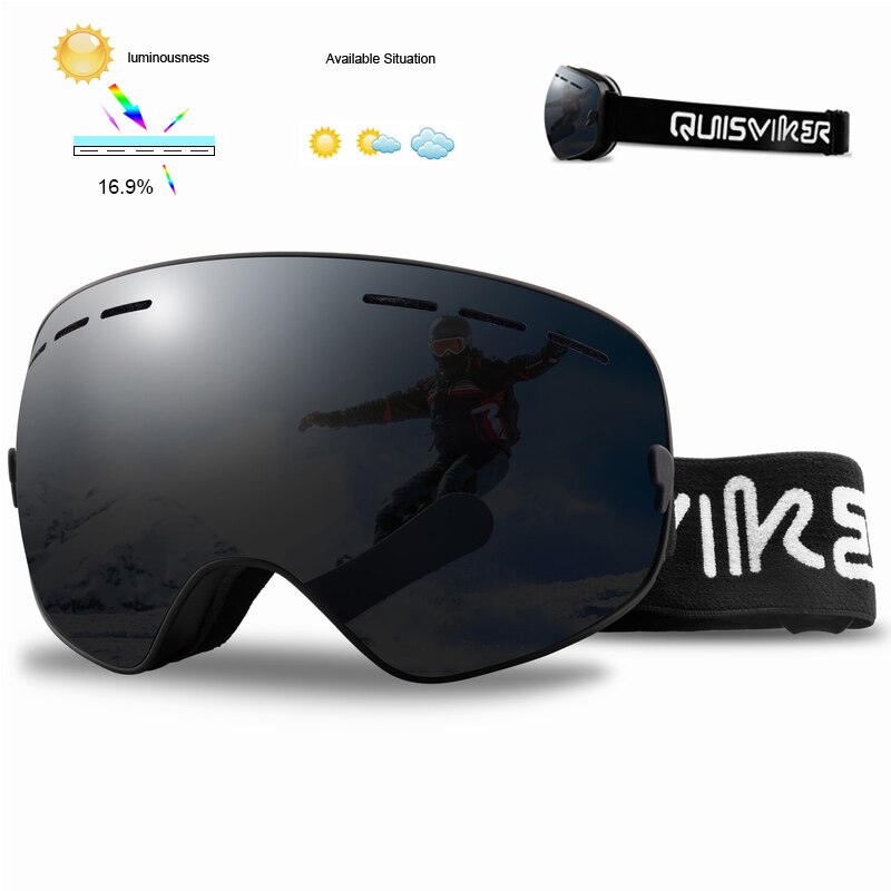 Quisviker dubbellaags anti-condens skibrillen sneeuw snowboardbrillen skibrillen sneeuwscooterbrillen skimaskers: Sq9
