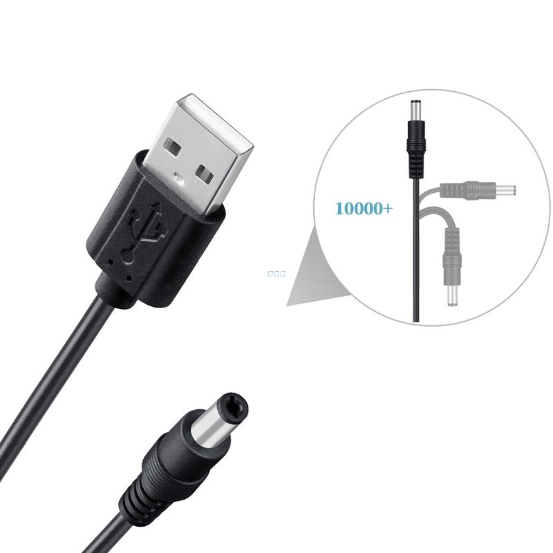 8- in- 1- ladekabel mit 5v usb-anschlüssen auf  dc 5.5 x 2.1mm stecker 5.5 4.8mm x 4.0mm 3.5mm 6.4mm 2.5mm für ventilator, lautsprecher, router und led-lampen.