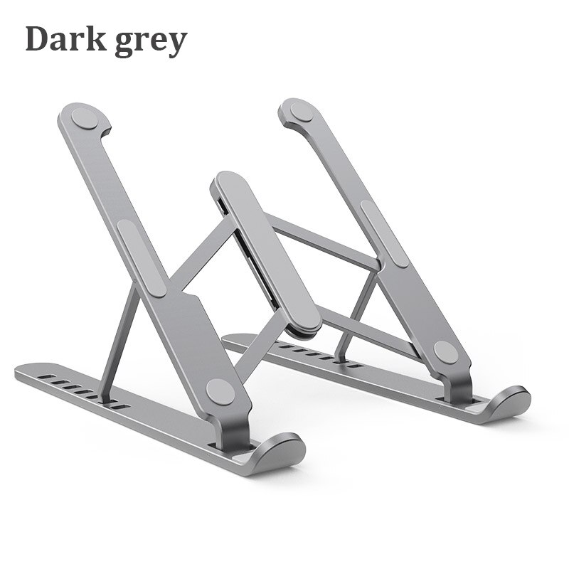 Tragbarer laptopständer aus aluminiumlegierung, faltbarer notebookständerhalter für macbook pro air, lapdesk-computer-kühlhalterung: Grau