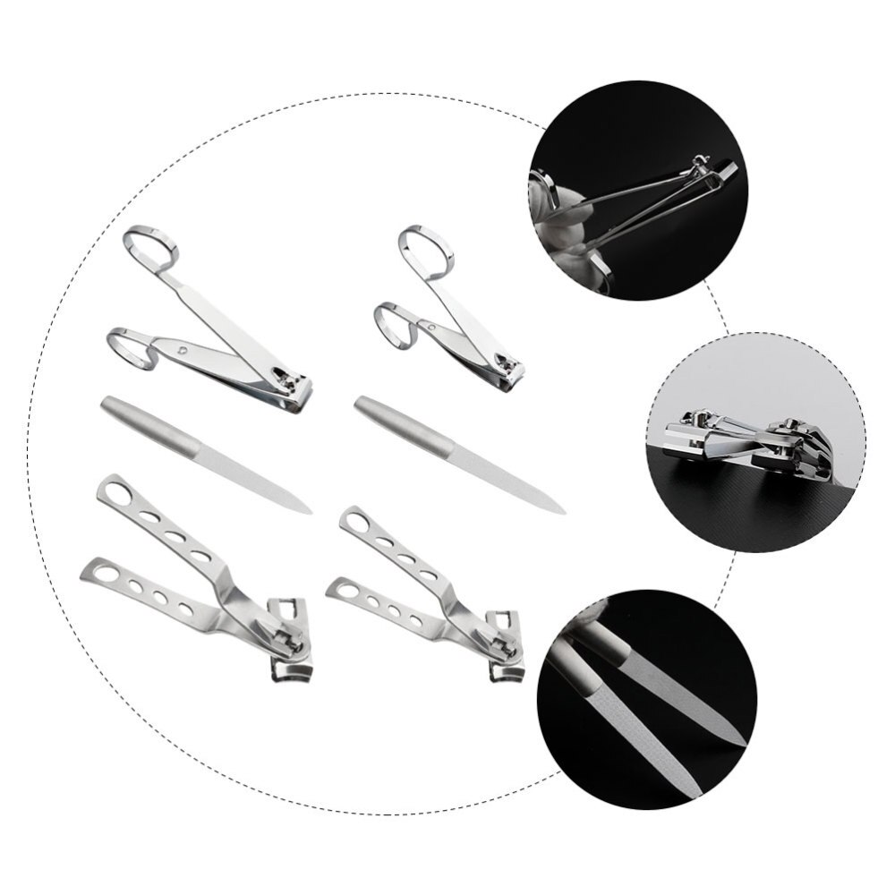 6pcs Nail Clippers File Kit 360-Degree Rotating Head Toenail Fingernail Clippers